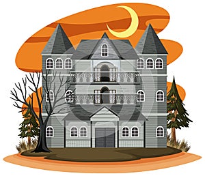 Haunted house in cartoon style