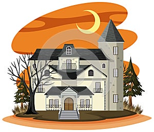 Haunted house in cartoon style