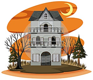 Haunted house in cartoon style