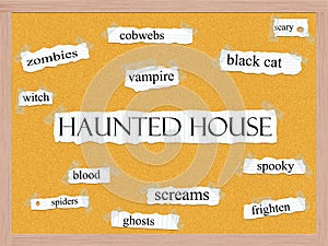 Haunted House Corkboard Word Concept