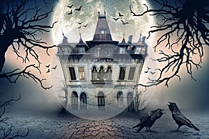 Haunted House with Crows