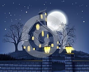 Haunted House Halloween Background