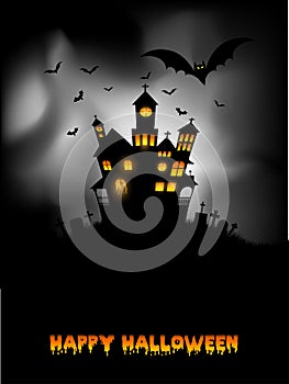 Haunted house Halloween background