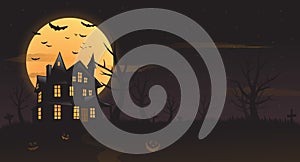 Haunted house mansion Halloween background