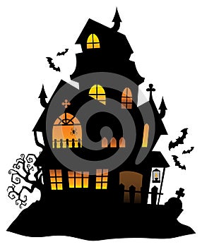 Haunted house silhouette theme image 1