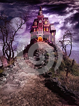 Haunted house on the top of the hill