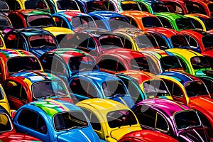 Haunting Car colorful graveyard. Generate Ai