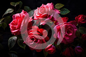 Haunting Dramatic rose flowers. Generate Ai photo
