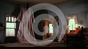Haunting Scene: Ghost Of A Boy In Color Reversal Film Style