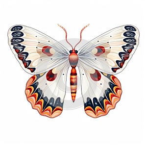 Hauntingly Beautiful Butterfly Illustration With Red And Orange Spots