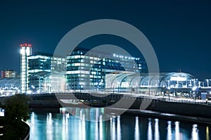 Hauptbahnhof in Berlin at night