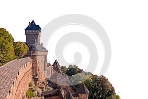 Haut-Koenigsbourg Castle in Alsace France isolated on white background