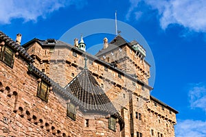 Haut-Koenigsbourg castle on a sunny day, Alsace, Bas-Rhin, France