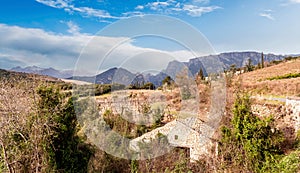 Landscape of Haut-Languedoc and the Orb Valley in Occitania, France