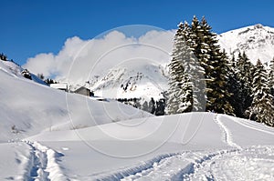 Haute-Savoie landscape in winter