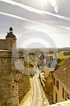 Hautefort and Hautefort castle Dordogne France