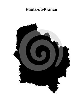 Hauts-de-France outline map photo