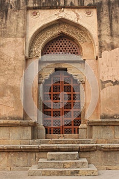Hauz khas village fort door, Delhi photo