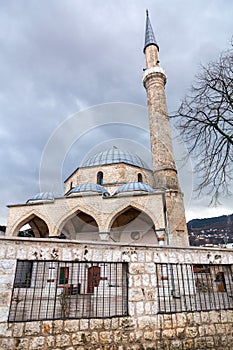 Havadza Durak Mosque built in 1528 in Bascarsija, the cultural center of Sarajevo, Bosnia and Herzegovina