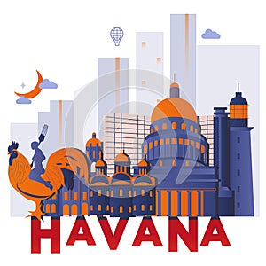 Havana branding technology concept vector illustration