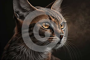 Havana Brown Cats Black Background. Generative AI