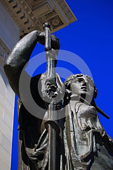Havana, Cuba. Capitol building. Statue at the entrance, close up photo