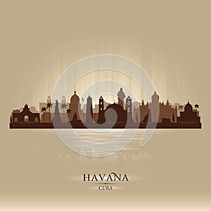 Havana Cuba city skyline vector silhouette