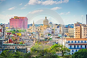 Havana, Cuba downtown skyline from Above