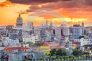 Havana, Cuba downtown skyline.