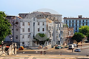 HAVANA, CUBA - MAY 14, 2012: View of the urban landscape of Havana from the stairs in front of the University of Havana