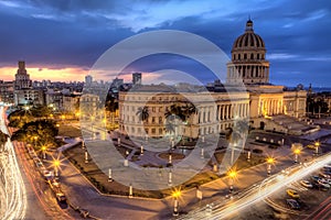 Havana in Cuba by night photo