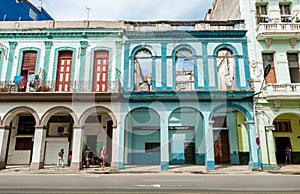 HAVANA, CUBA - OCTOBER 22, 2017: Havana Cityscape with Local Architecture and People. Cuba.