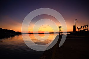 Havana, Cuba. View along the harbor entrance before dawn