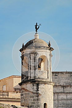 Havana, Cuba: watchtower of Castillo de la Real Fuerza, with iconic statue La Giraldilla