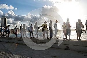 Havana Fishing on the Beach Promenade