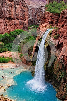 The Havasu Falls in the Havasupai Indian Reservation - Grand Canyon