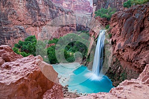 Havasupai Waterfalls in Arizona.