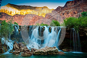 Havasupai Waterfalls in Arizona.