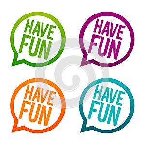 Have fun round Buttons on white background