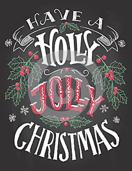 Have a holly jolly Christmas hand lettering photo