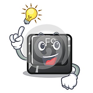 Have an idea button f9 on a cartoon computer