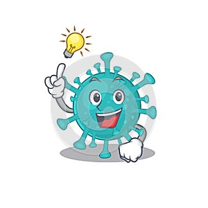 Have an idea gesture of corona zygote virus mascot character design photo