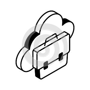 Have a look at this amazing isometric icon of cloud portfolio, cloud management vector design