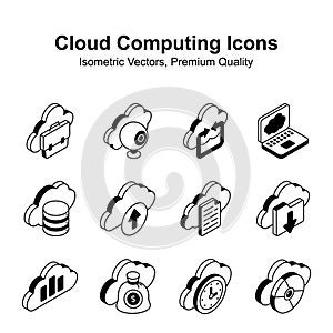 Have a look at this beautiful and amazing cloud computing isometric vectors set