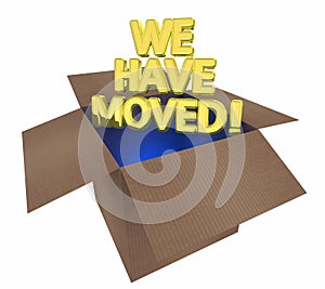 We Have Moved Cardboard Box Relocate 3d Illustration