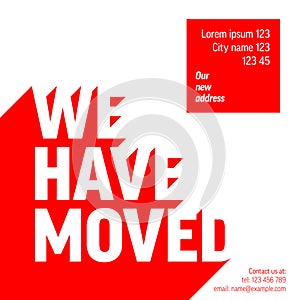 We have moved red and white minimalistic flyer template