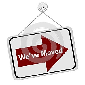 We Have Moved Sign photo