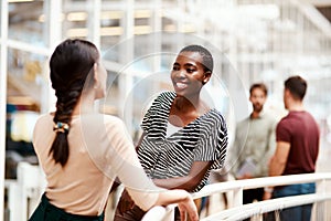 They always have tons of ideas to share with each other. a young businesswoman having a discussion with a colleague in