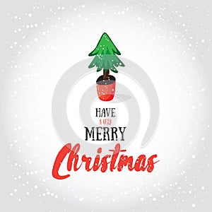 Have a very merry Christmas! Vector illustrated greeting card template, post card design, invitation, envelopment, poster