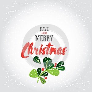 Have a very merry Christmas! Vector illustrated greeting card template, post card design, invitation, envelopment, poster